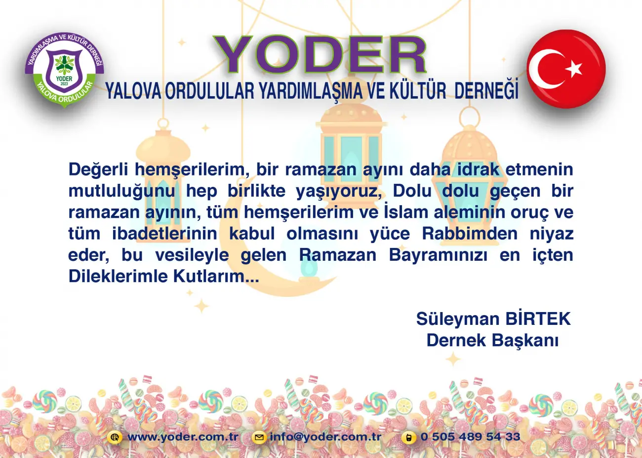 Ramazan Bayramınızı en içten dileklerimizle kutlarız.